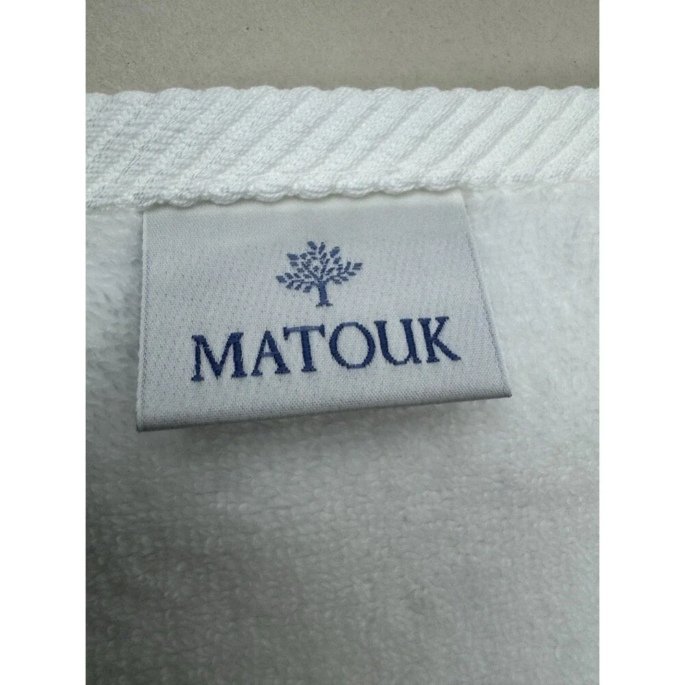 Matouk Classic Chain Milagro Cotton Fingertip Towel 12x20” NWT $86 White/Sand